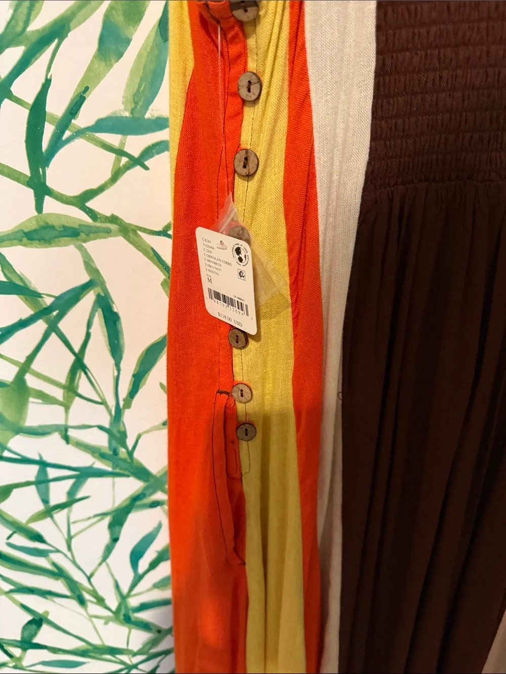 Free People Colorblock Maxi Dress - Brown, Cream, Yellow, Orange